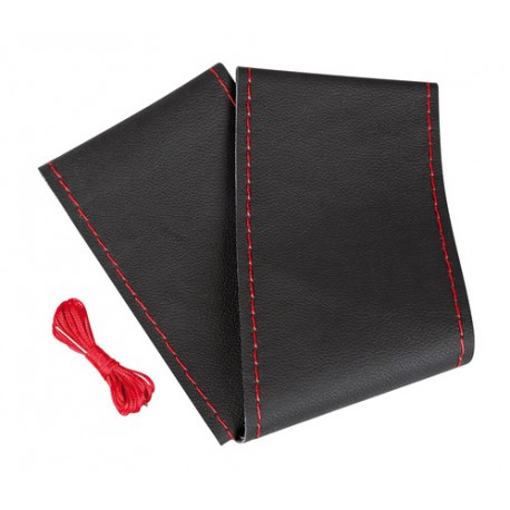 Premium coprivolante in pelle - L - diametro 37/39 cm - nero/rosso