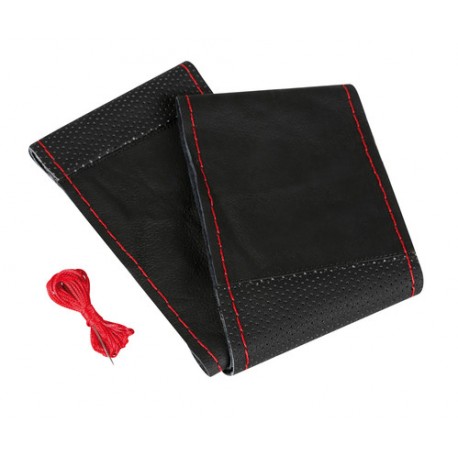 Sport coprivolante in pelle - L - diametro 37/39 cm - nero/rosso
