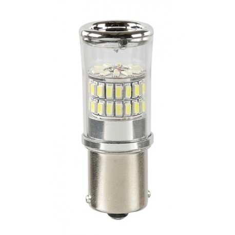 12-28V Mega-Led 48 - 48 SMD x 1 chip - P21W - BA15s - 1 pezzo in blister - Bianco - Doppia polarita'
