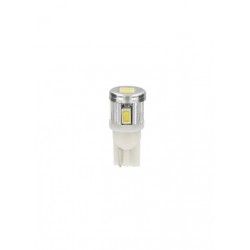 12V Mega-Led 6 - 6 SMD x 1 chip - T10 - W2.1x9.5d - 2 pz in blister - Bianco - Doppia polarita' - Resistenza incorporata
