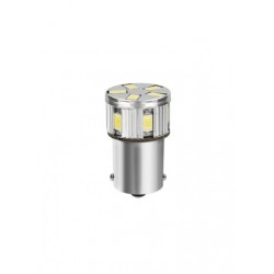 10-30V Mega-Led 11 - 11 SMD x 1 chip - P21W - BA15s - 1 pezzo in blister - Bianco - Doppia polarita' - Resistenza incorporata