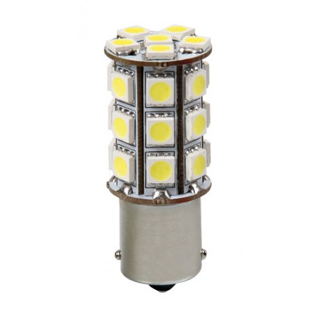 12V Hyper-Led 81 - 27 SMD x 3 chips - P21W - BA15s - 1 pezzo in blister - Bianco