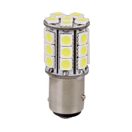 12V Hyper-Led 81 - 27 SMD x 3 chips - P21/5W - BAY15d - 1 pezzo in blister - Bianco
