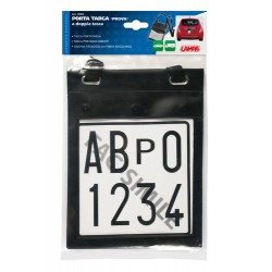 Portatarga di prova per auto e moto con tasca portadocumenti