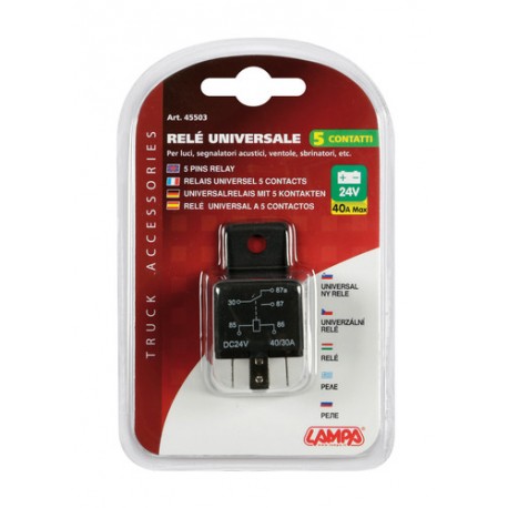 Rele' universale 24V - 40A - 5 contatti