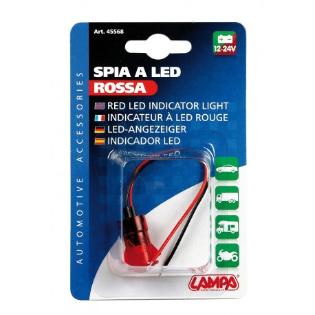 Spia a led rossa - 12/24V