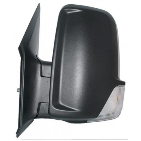 Retrovisore elettrico termico con freccia integrata cablaggio corto nero sx