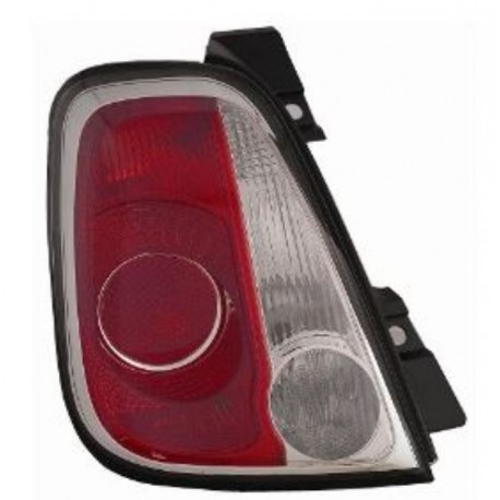 Gruppo ottico posteriore bianco rosso bordo nero sx