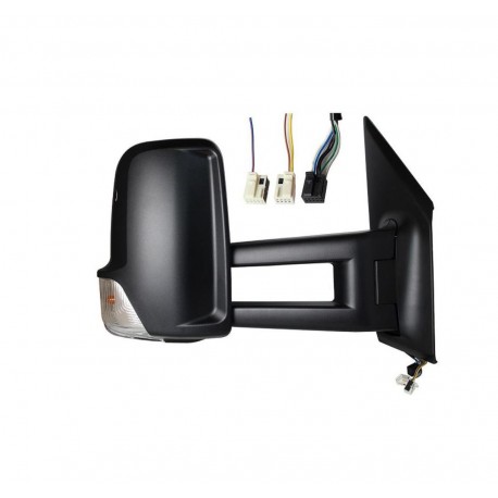 Specchietto elettrico termico braccio lungo con freccia nero 9 pin dx