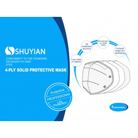 Kit Mascherina filtrante FFP2 KN95 certificata in blister da 5 pezzi