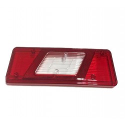 Lente posteriore bianco - rosso guida - sx