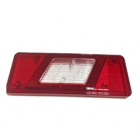 Lente posteriore bianco - rosso guida - sx