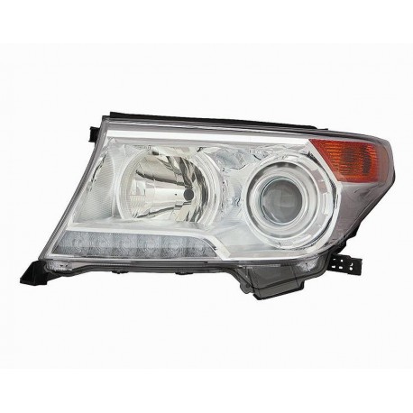 Faro proiettore xenon DS4-HB3-W21WA a led parabola cromata sx