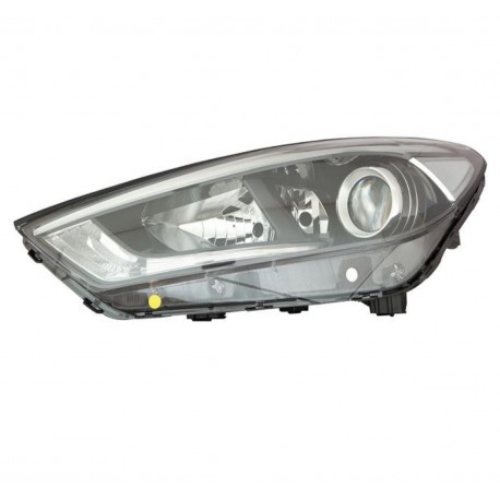 Faro proiettore H7-H7-H7-PY21W a led parabola nera sx