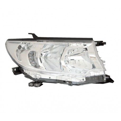 Faro proiettore H11-HB3-WY21W con luce diurna a led parabola cromata dx