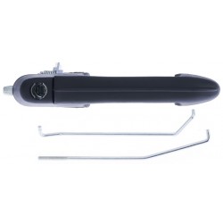 Maniglia apriporta esterna anteriore nera con foro blocchetto chiave passeggero - dx