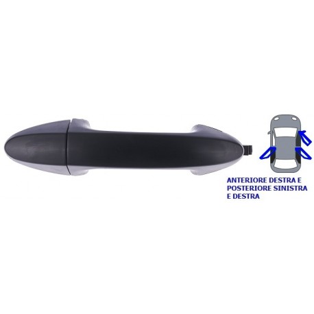 Maniglia apriporta esterna anteriore porta posteriore verniciabile anteriore passeggero - dx posteriore bilaterale