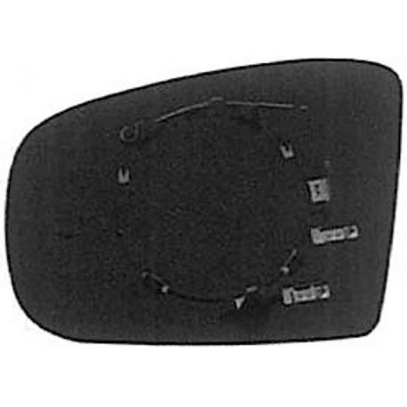 Piastra specchietto termica con vetro asferico lato passeggero - dx