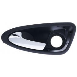 Maniglia apriporta interna anteriore nera con leva cromata con foro blocchetto chiave guida - sx