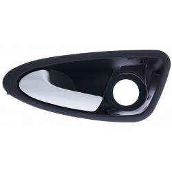Maniglia apriporta interna anteriore nera con leva argento con foro blocchetto chiave guida - sx