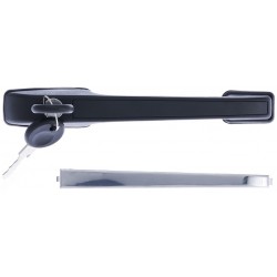Maniglia apriporta esterna anteriore nera con inserti cromati con chiave passeggero - dx
