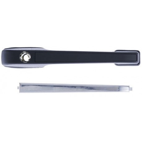 Maniglia apriporta esterna anteriore nera con inserti cromati senza chiave passeggero - dx