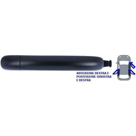 Maniglia apriporta esterna anteriore porta posteriore modelli con chiusura centralizzata passeggero - dx