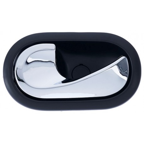 Maniglia apriporta interna anteriore posteriore con leva cromata mostrina nera a cavo guida - sx