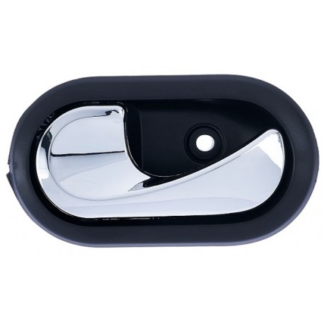 Maniglia apriporta interna anteriore posteriore con leva cromata mostrina nera a clip guida - sx