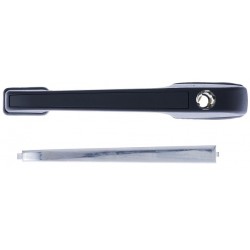 Maniglia apriporta esterna anteriore nera con inserti cromati senza chiave guida - sx