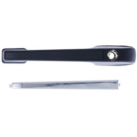 Maniglia apriporta esterna anteriore nera con inserti cromati senza chiave guida - sx