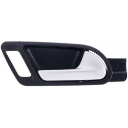 Maniglia apriporta interna anteriore nera con leva argento con foro pulsante guida - sx