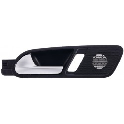 Maniglia apriporta interna posteriore nera con leva argento con foro pulsante guida - sx