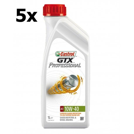 Castrol GTX Professional olio motore 10W40 A3-B4 5 litri