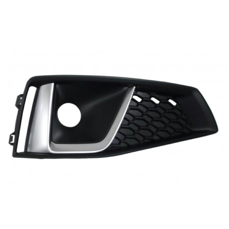 Griglia paraurti anteriore con foro fendinebbia con modanatura silver versione S-Line dx