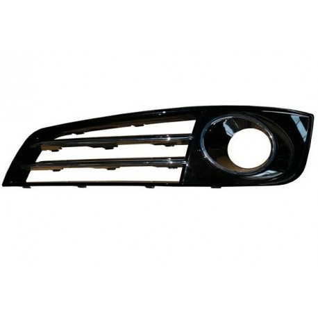 Griglia paraurti anteriore con foro fendinebbia con 3 modanature cromate sx