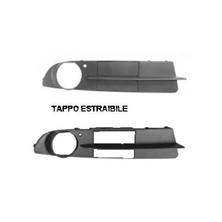 Griglia paraurti anteriore con foro fendinebbia dx