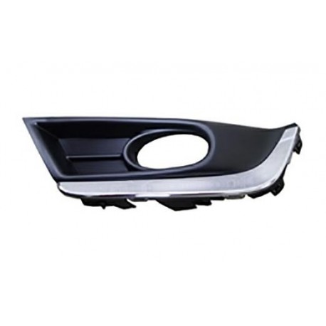 Griglia paraurti anteriore con foro fendinebbia con modanatura cromata sx