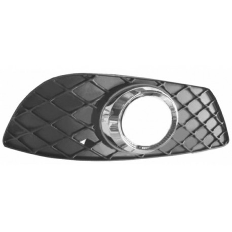 Griglia paraurti anteriore con foro fendinebbia con cornice cromata dx