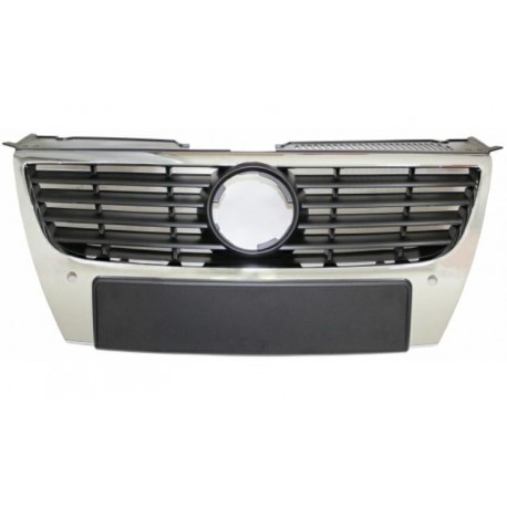 Griglia mascherina radiatore con fori sensori cromata - nera versione fregio 15 cm