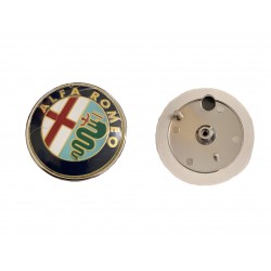 Fregio stemma logo Alfa Romeo metallo pieno con cornice cromata 80 mm