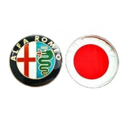 Fregio stemma logo Alfa Romeo metallo sottile adesivo 74 mm