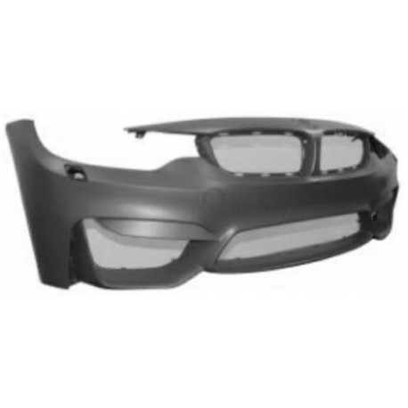 Paraurti anteriore verniciabile con fori lavafari con tracce fori park distance control e park assist