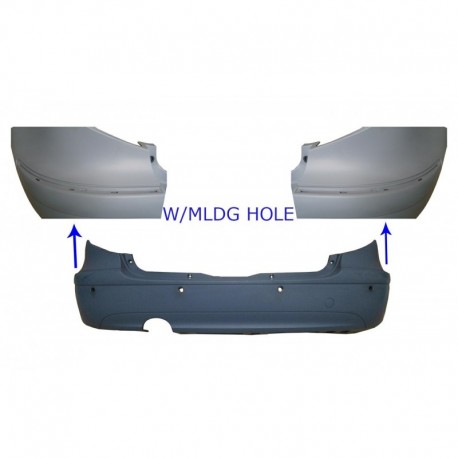 Paraurti posteriore verniciabile con fori sensori versione Elegance - Avantgarde