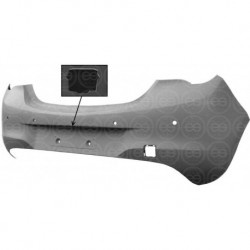 Paraurti posteriore verniciabile bicolore con fori park distance control e telecamera