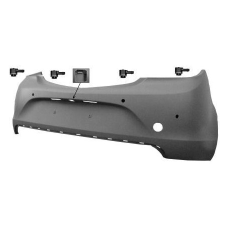 Paraurti posteriore verniciabile completo di 4 sensori e foro telecamera