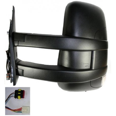 Retrovisore elettrico termico braccio lungo con freccia integrata connettore grande con sonda lato guida sx