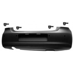 Paraurti posteriore verniciabile completo di 4 sensori con fori fendinebbia e marmitta grande