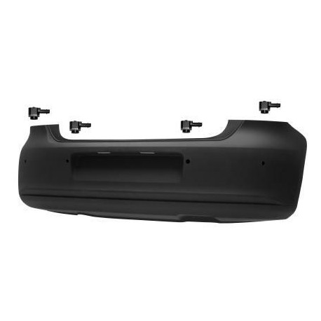 Paraurti posteriore verniciabile completo di 4 sensori con fori fendinebbia telecamera e marmitta piccola