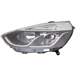 Faro proiettore H7 H1 PY24W parabola nera con profili interni cromati sx